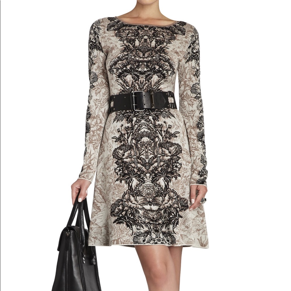 BCBGMAXAZRIA Regan Etched Floral dress
